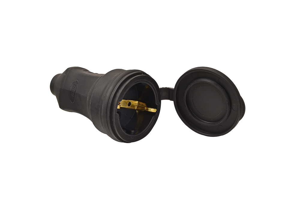 1x16A Monafaze Seyyar Kapaklı Topraklı Dişi Fiş